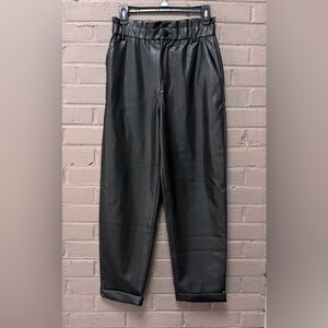 Zara black faux leather pants S